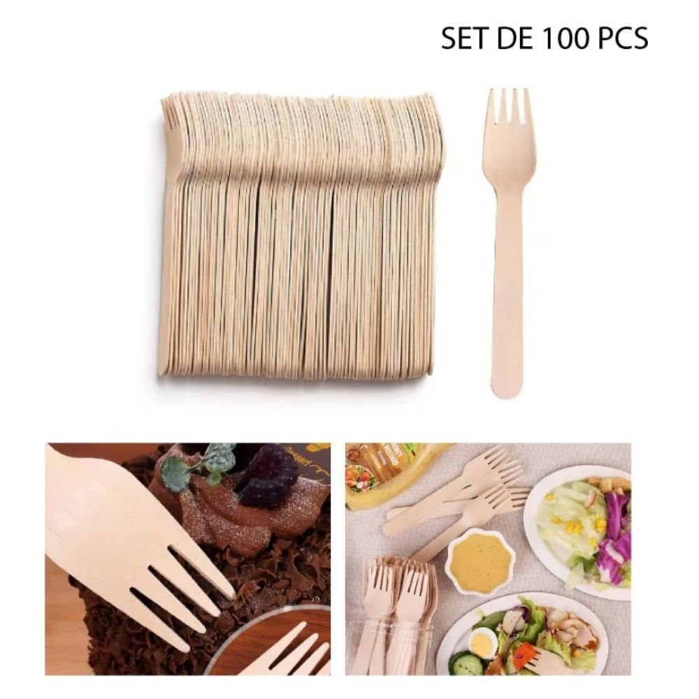SET CUCHARA DE BAMBÚ 16cm - 100pcs