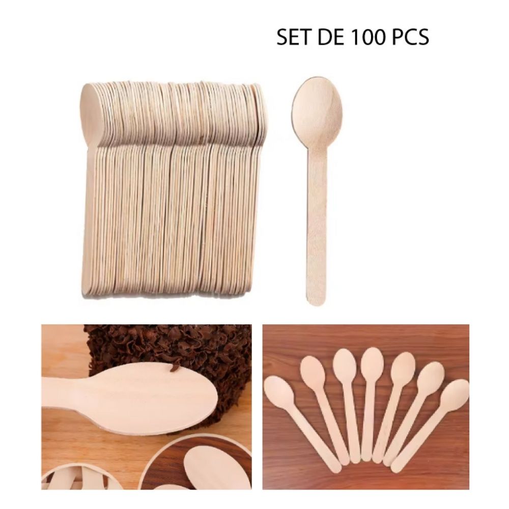 SET CUCHARA DE BAMBÚ 16cm - 100pcs