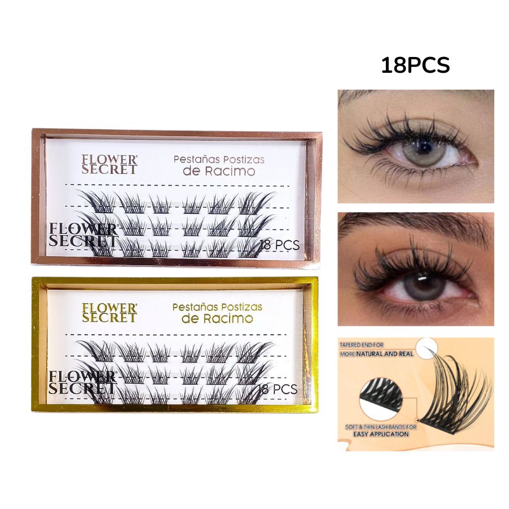 PESTAÑAS POSTIZAS DE RACIMO 18PCS