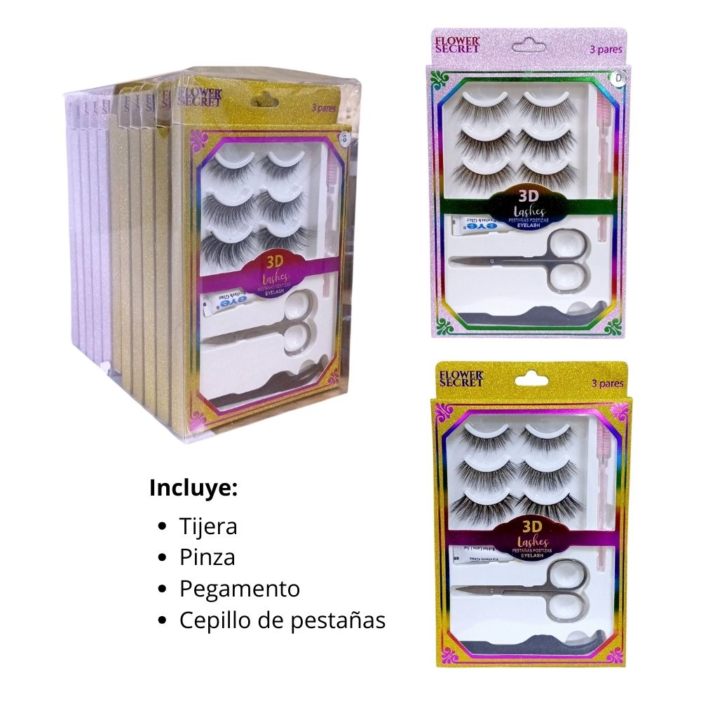 SET DE PESTAÑAS POSTIZAS 3D