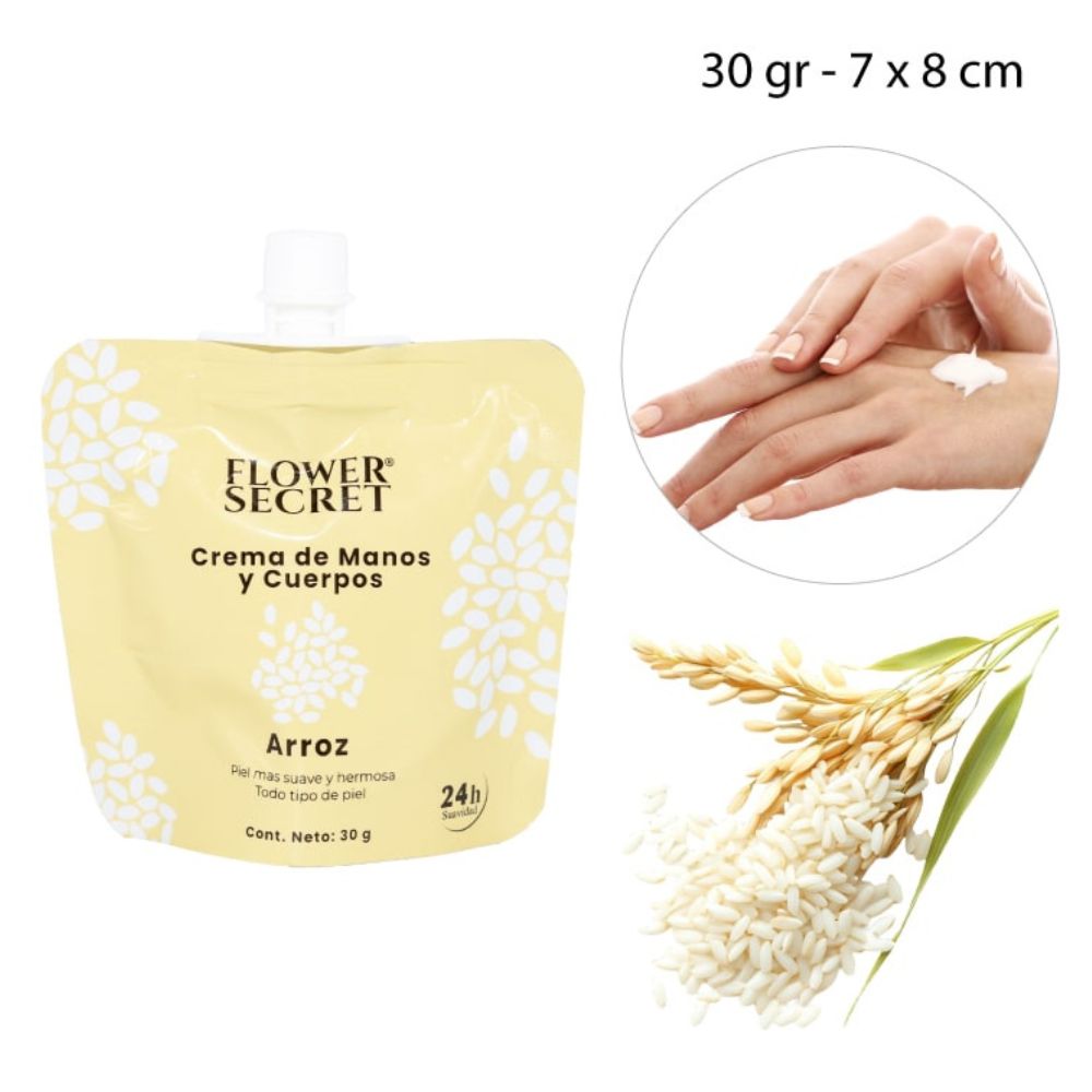 CREMA DE MANOS Y CUERPO AROMA ARROZ 30G