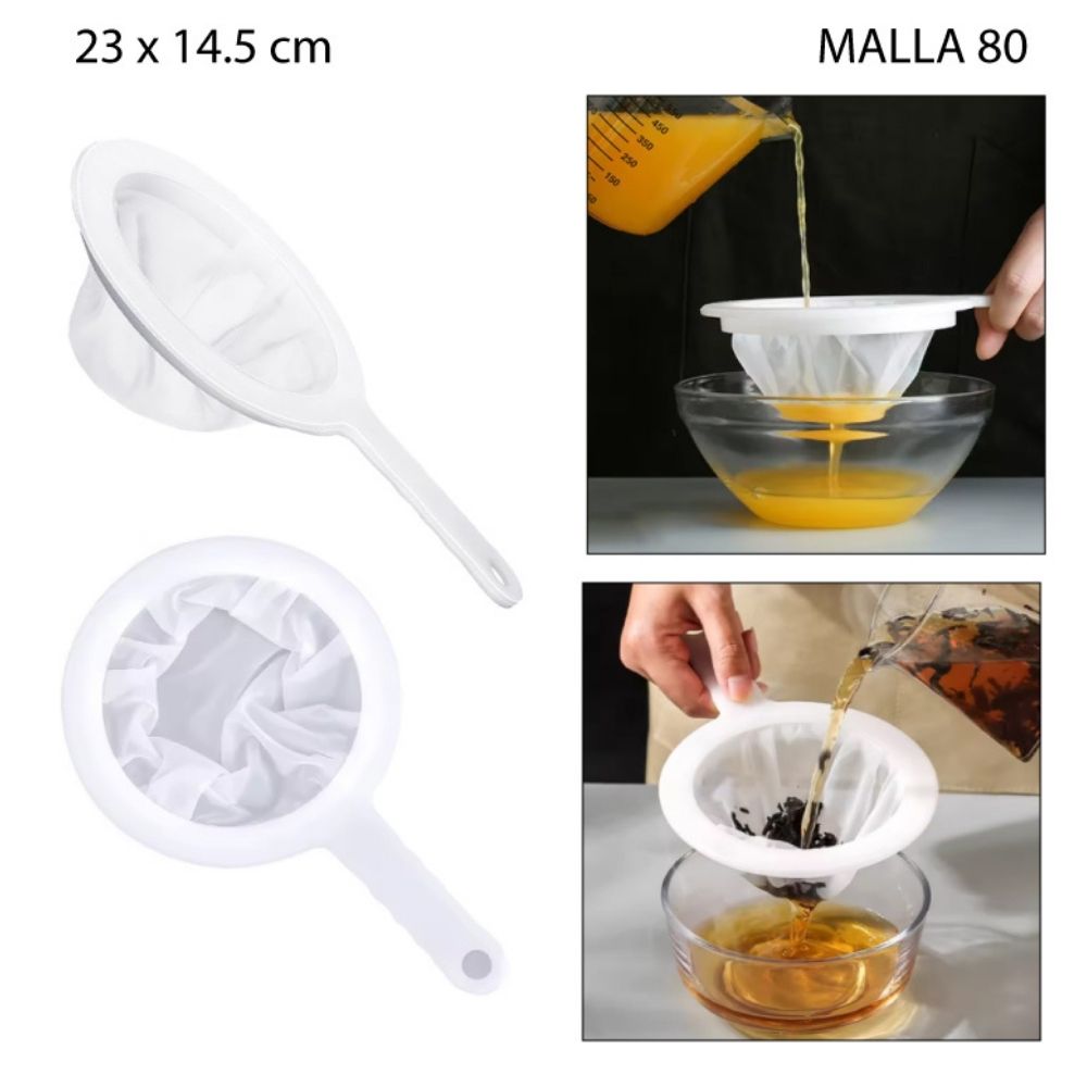 COLADOR DE MALLA DE ALTA DENSIDAD #80 - 23X14.5CM