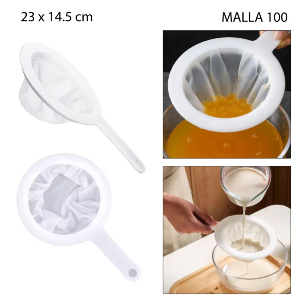 COLADOR DE MALLA DE ALTA DENSIDAD #100 - 23X14.5CM