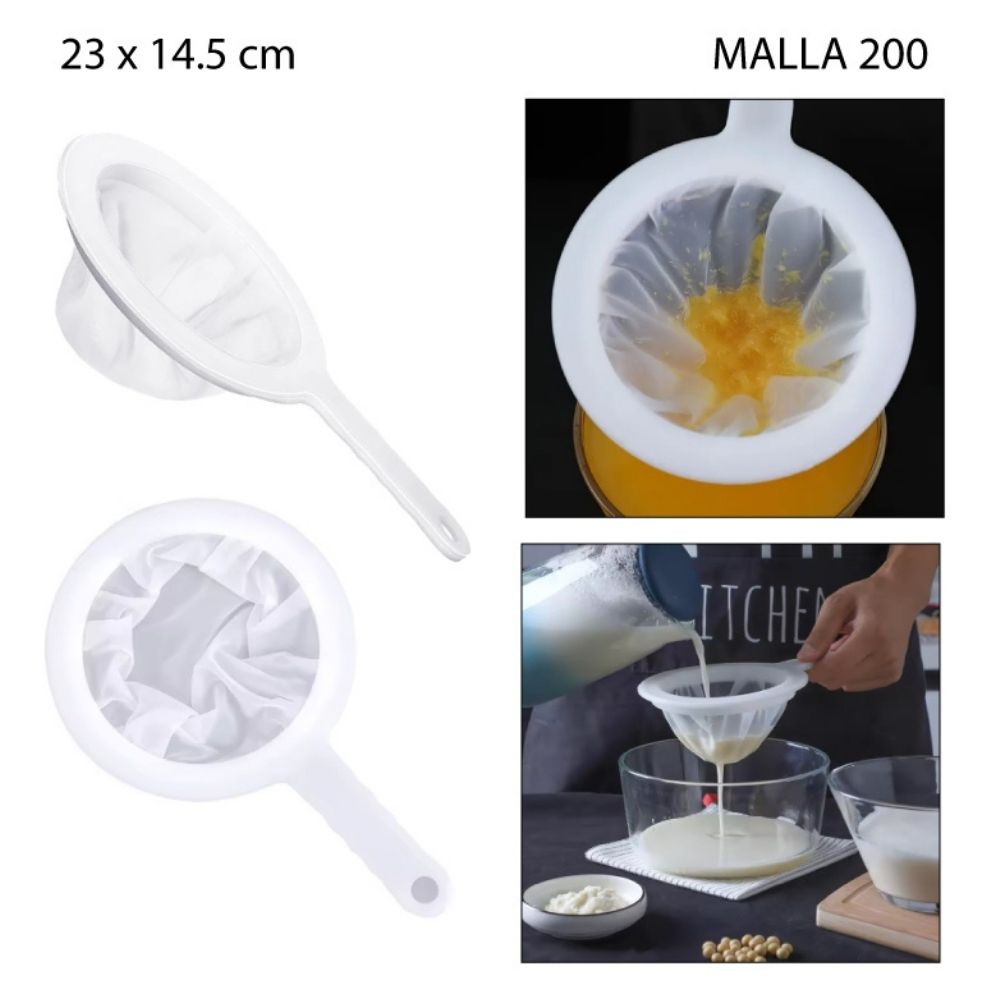 COLADOR DE MALLA DE ALTA DENSIDAD #200 - 23X14.5CM