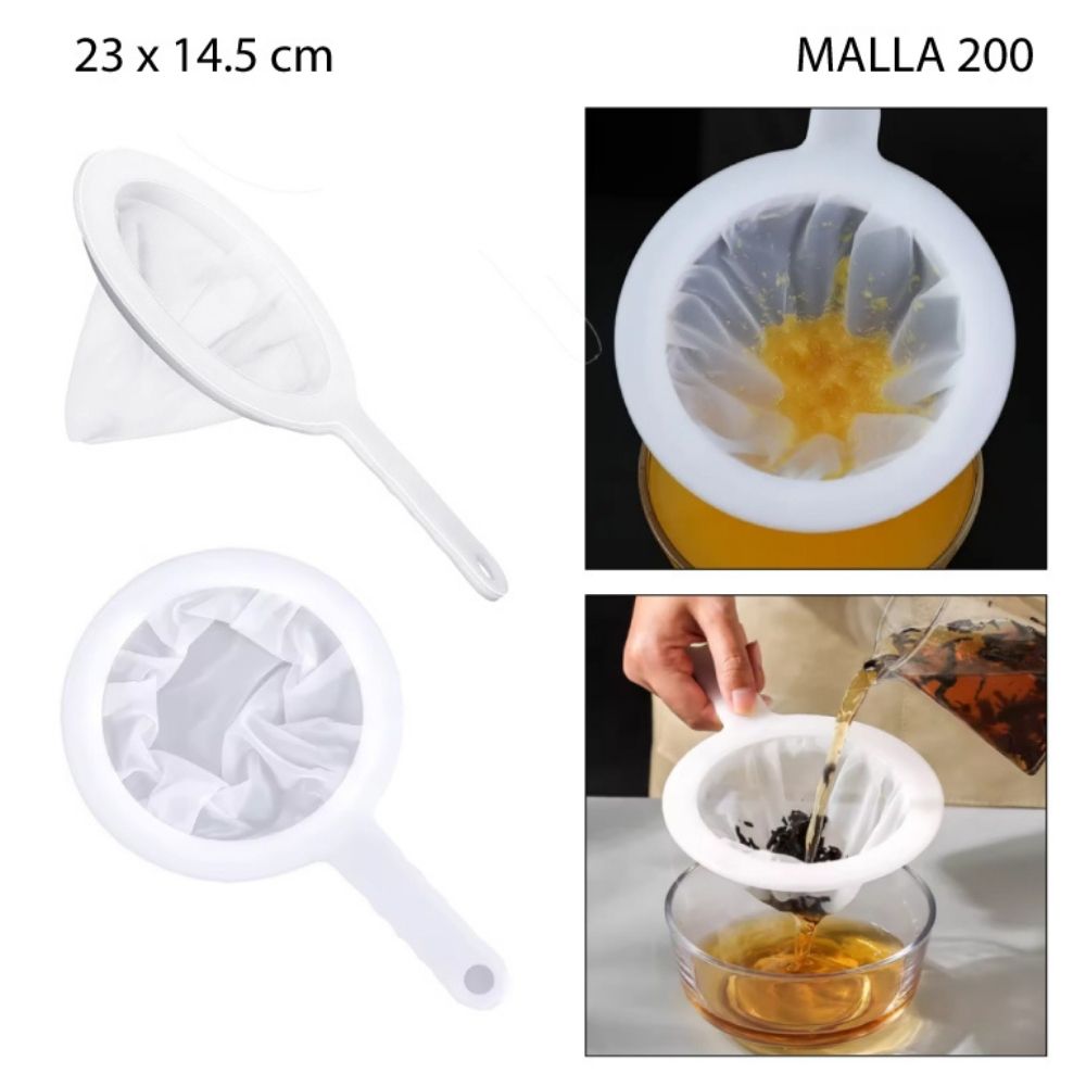 COLADOR CÓNICO DE ALTA DENSIDAD #200 23X14.5CM