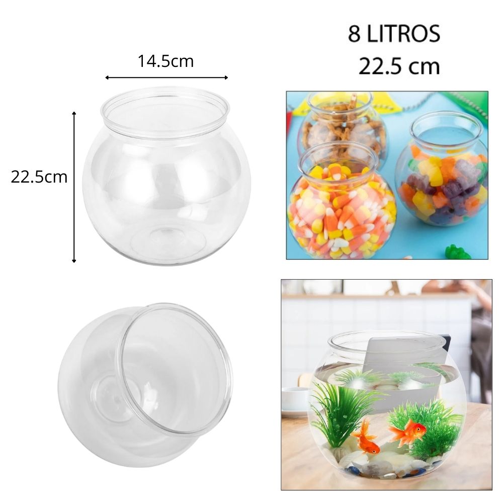 CONTENEDOR ESFERA DE PLÁSTICO 14.5X22CM-  8LTS