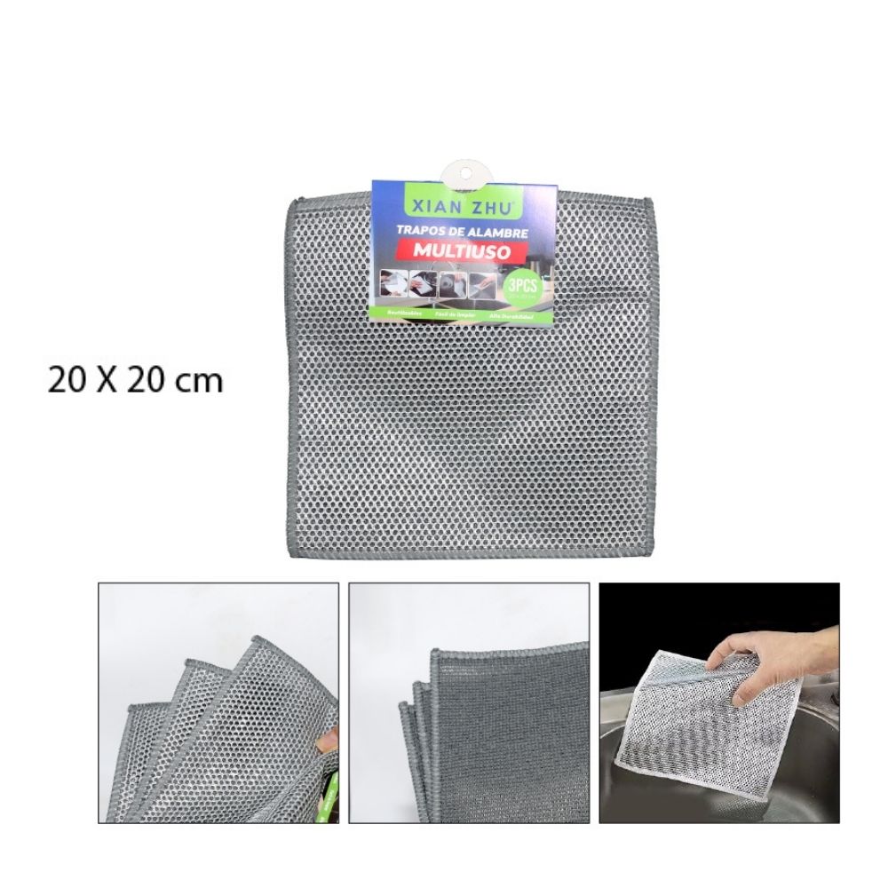 TRAPO DE ALAMBRE MULTIUSO DOBLE CARA 20X20CM