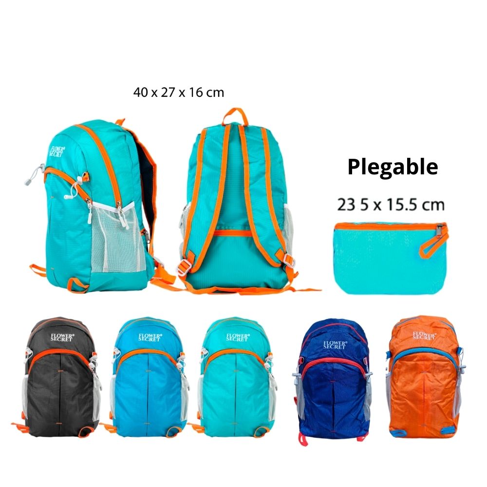 MOCHILA DEPORTIVA LIGERA - PLEGABLE 40X27X16CM