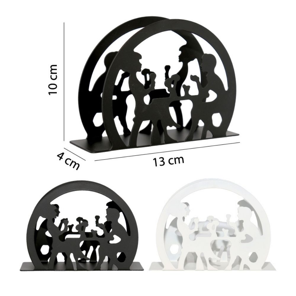 PORTA SERVILLETAS METÁLICO DISEÑO CENA ROMANTICA 10X13X4CM