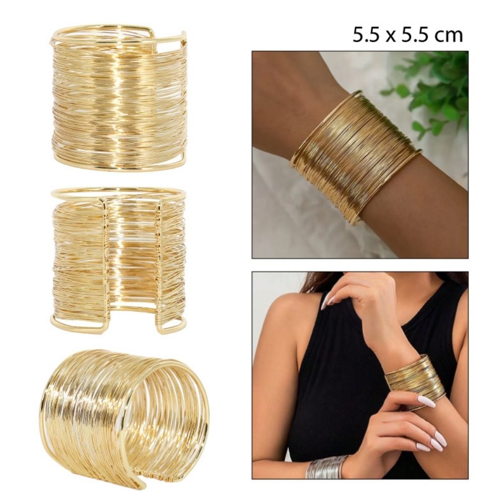 BRAZALETE ABIERTO METÁLICO 5.5X5.5CM