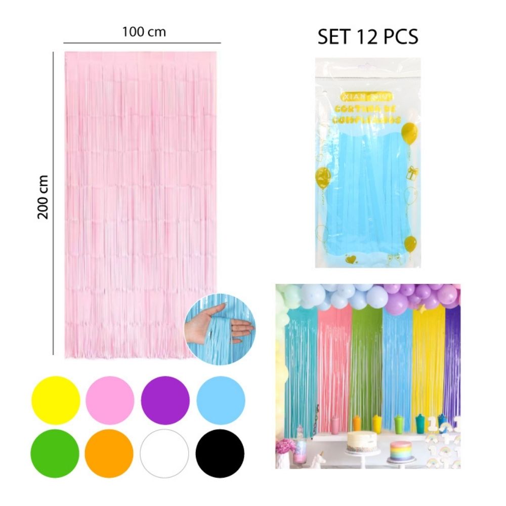 CORTINA DE LLUVIA COLORES SURTIDOS 200X100CM