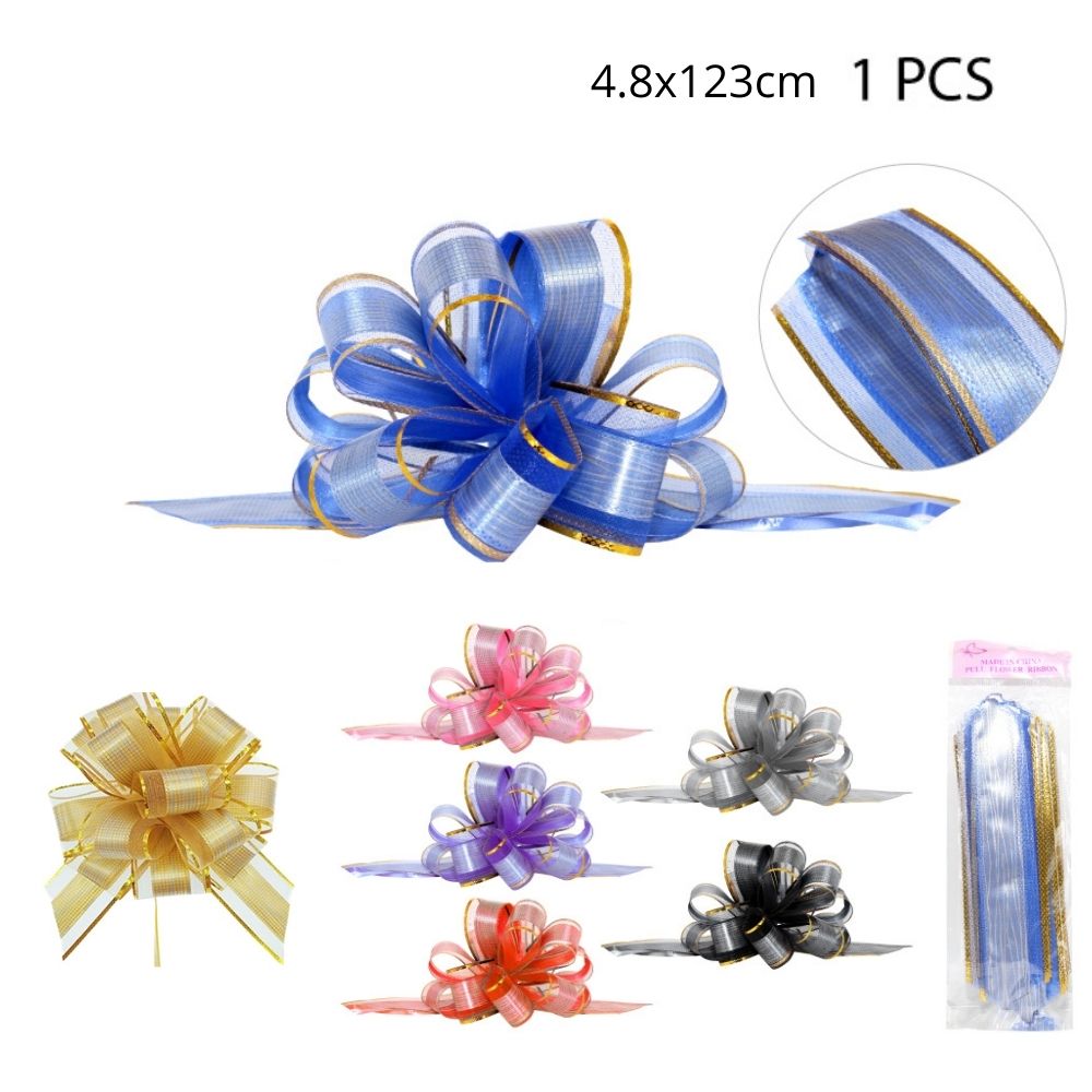 CINTAS PARA REGALO GRANDE CON BORDE DORADO 1pcs- 4.8x123cm