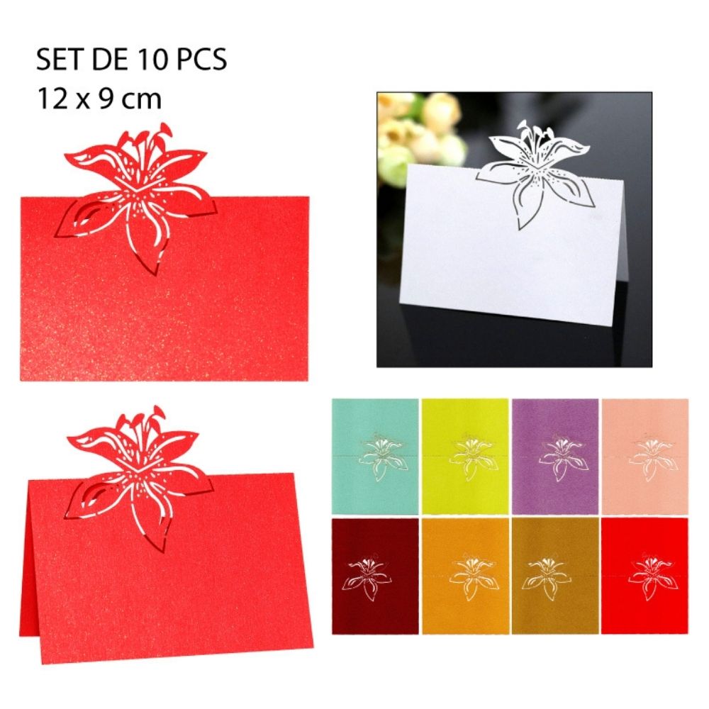 TARJETAS DECORATIVAS PARA MESA - FLOR TROPICAL 12X9CM