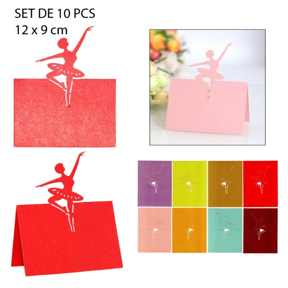 TARJETAS DECORATIVAS PARA MESA - DISEÑO DE BALLET 12X9CM