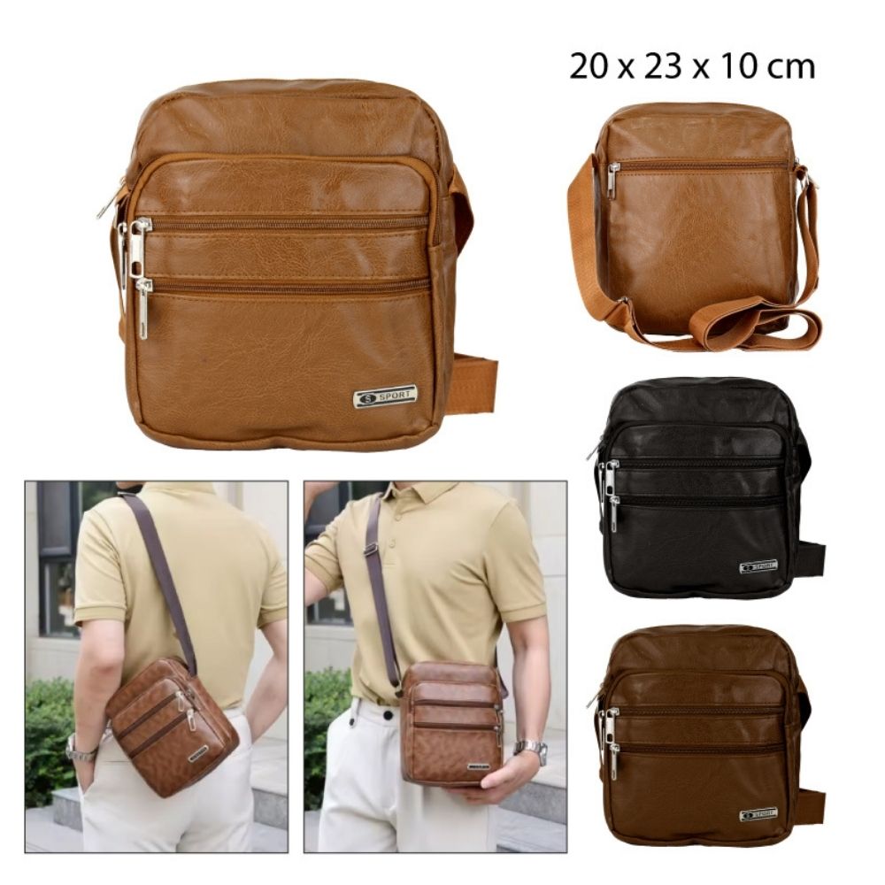 BOLSO PARA HOMBRE ECO CUERO 20X23X10