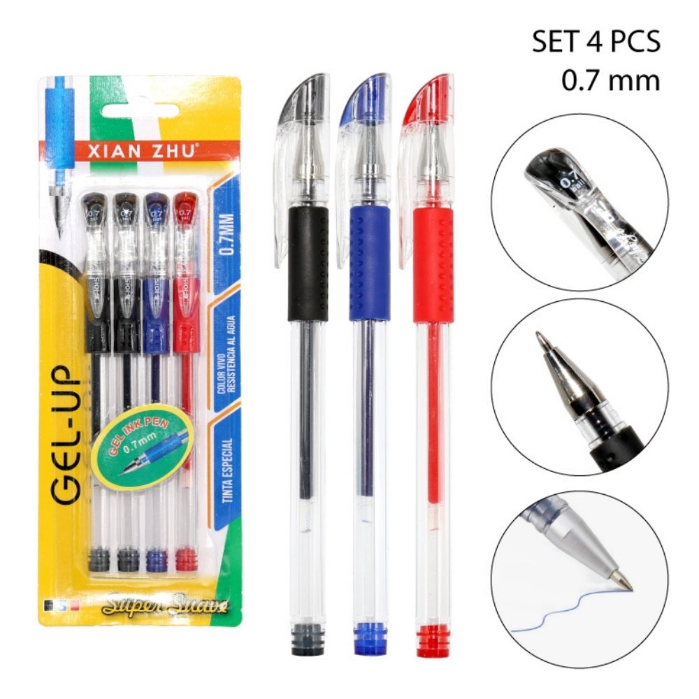 LAPICEROS TINTA GEL SET DE 4-0.7MM