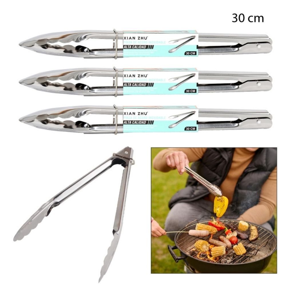 PINZA PARA ALIMENTOS DE ACERO INOXIDABLE 30cm