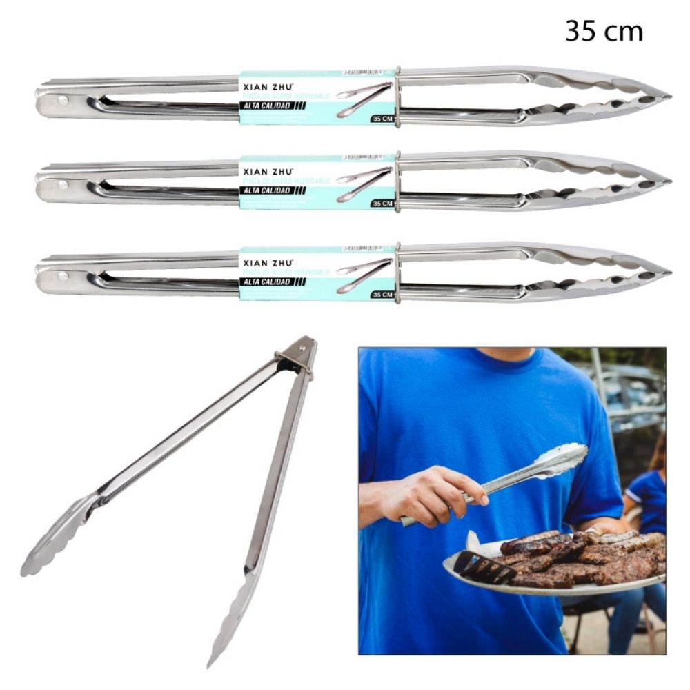 PINZA PARA ALIMENTOS DE ACERO INOXIDABLE 35cm