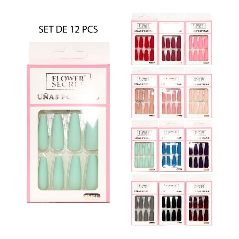 UÑAS POSTIZAS BALLET MATTE SET DE 12pcs