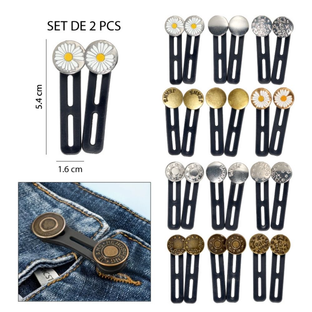 EXTENSORES CORTOS PARA PANTALONES CON DISEÑOS Set de 2pcs - 5.4x1.6cm