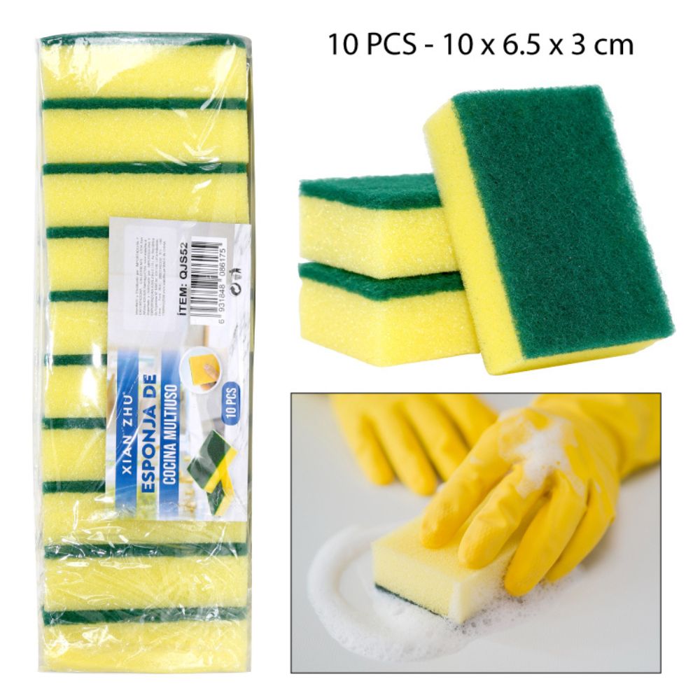 ESPONJA DE COCINA MULTIUSO SET DE 10PCS