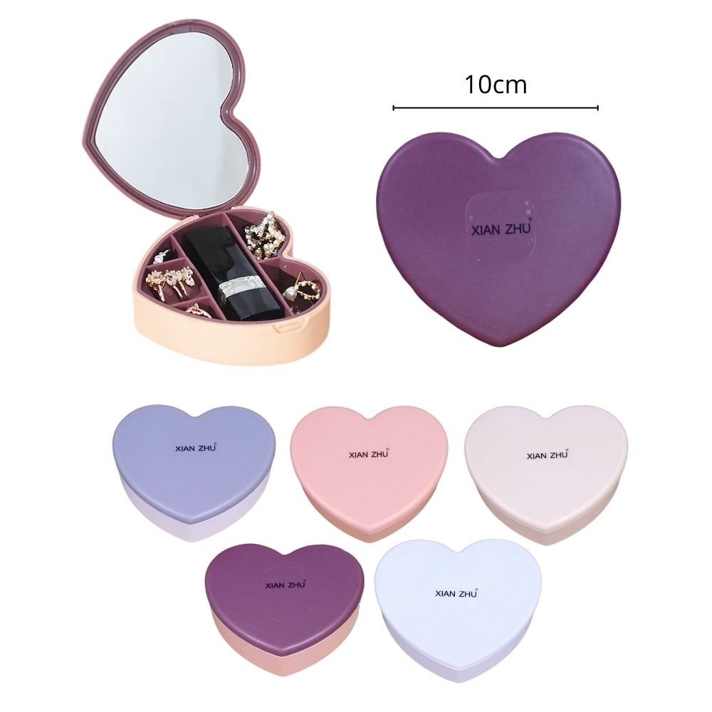 JOYERO DE PLÁSTICO CON ESPEJO 10x3cm