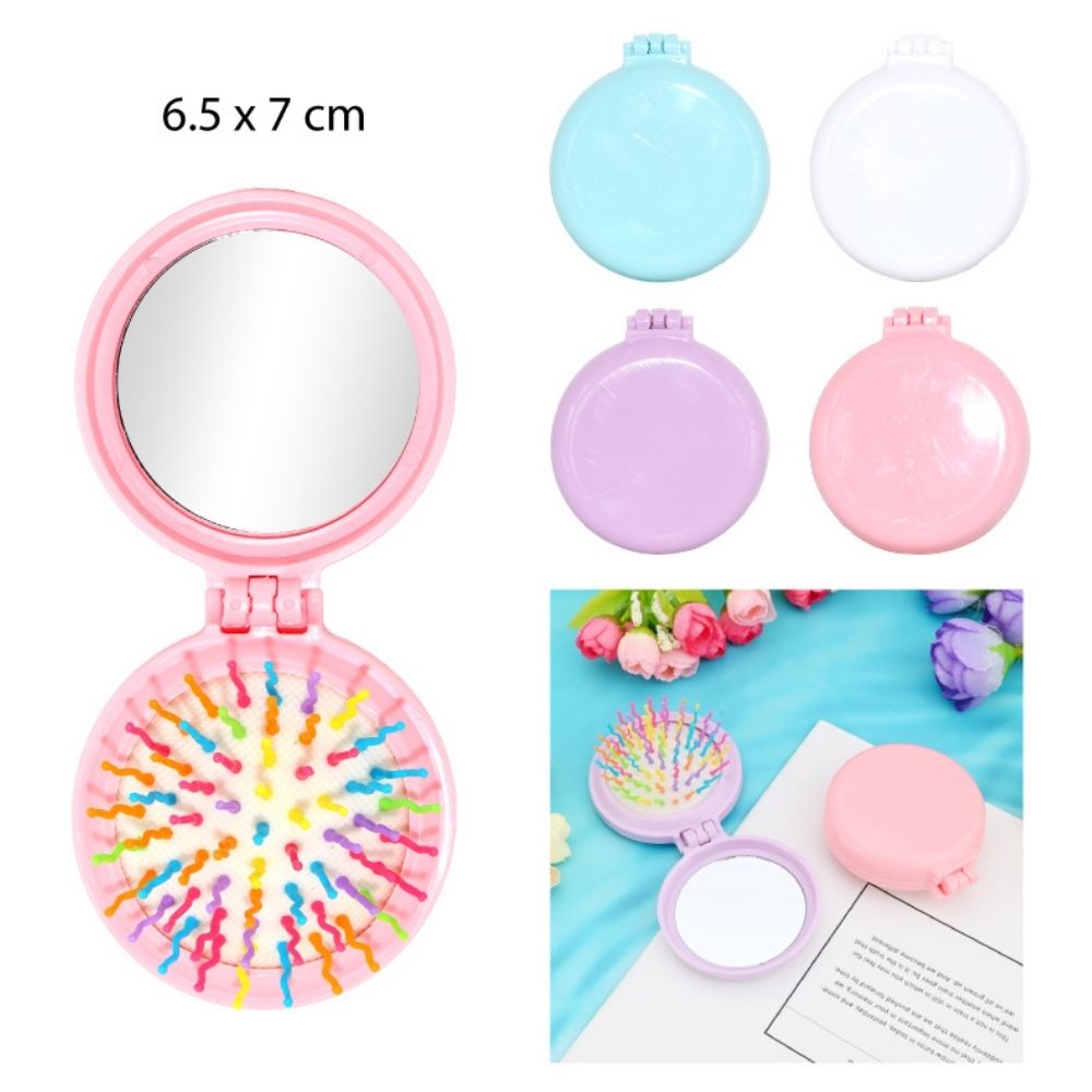 CEPILLO INFANTIL PLEGABLE CON ESPEJO Y ANIMALES 6x7cm