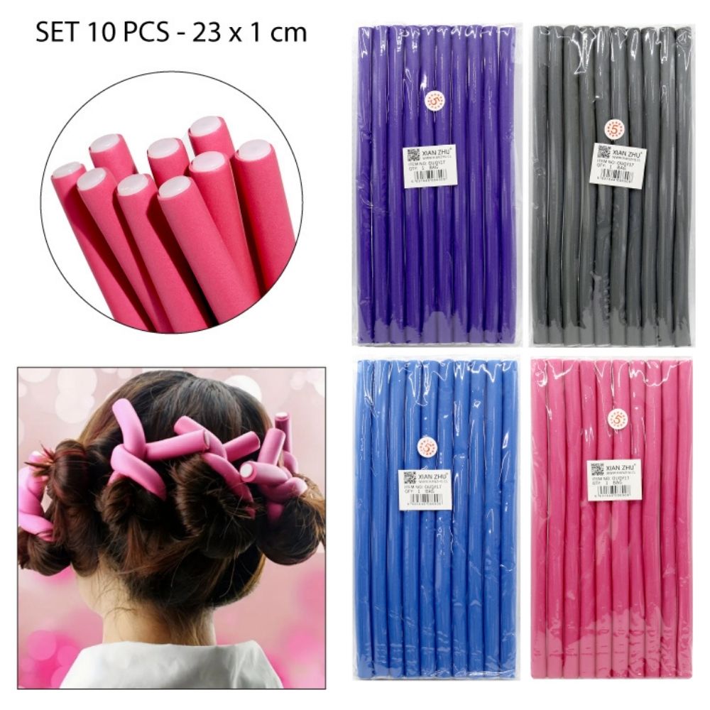 BIGUDIES FLEXIBLES delgados Set de 10pcs - 23.5x2cm