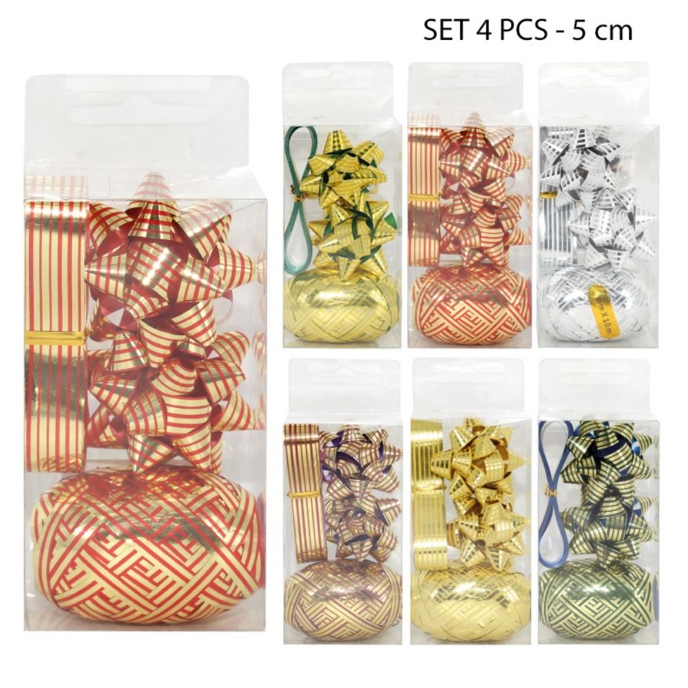 CINTAS PARA REGALO CON DISEÑO Set de 4pcs - 5cm