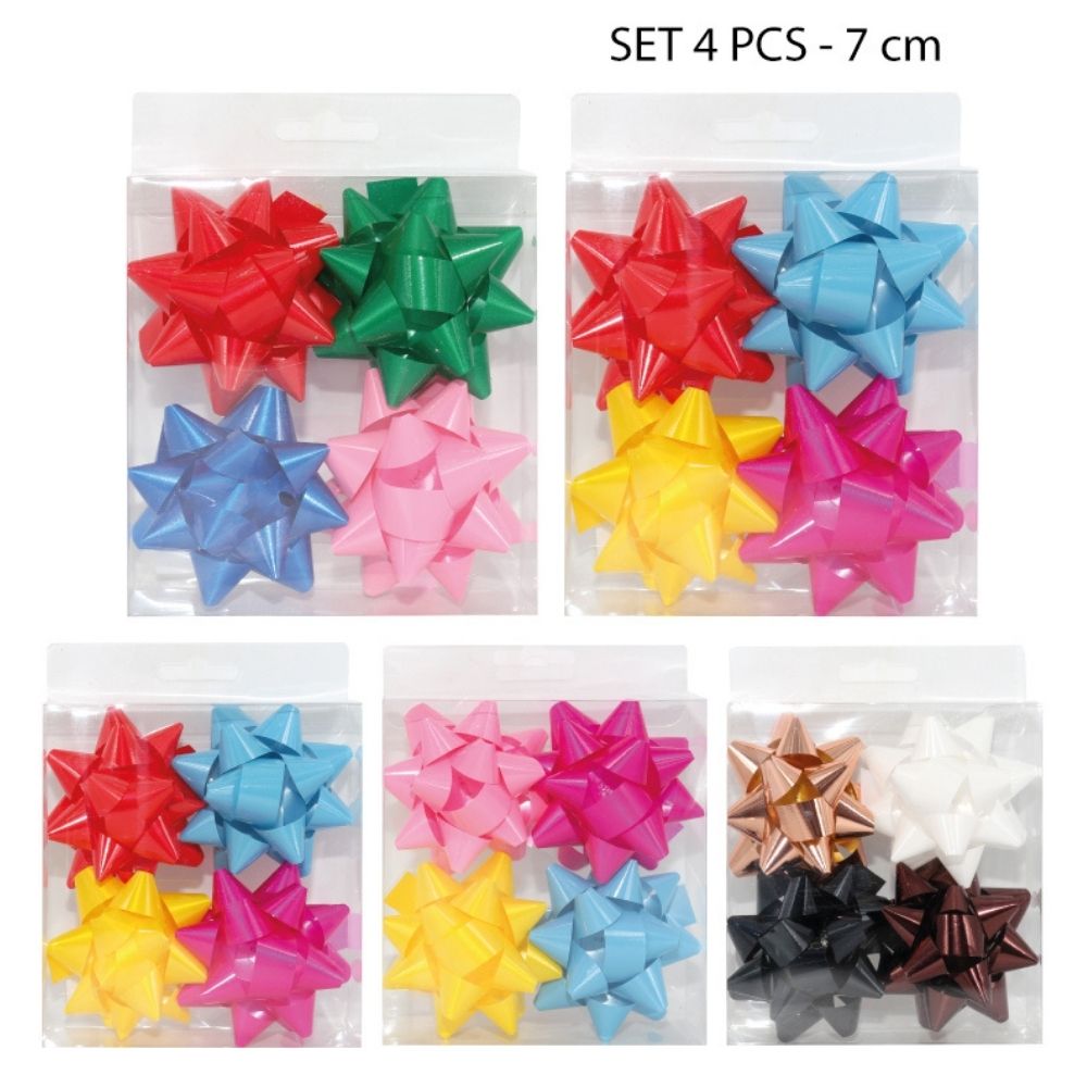 MOÑOS PARA REGALO de COLORES BRILLANTES Set de 4pcs - 7cm