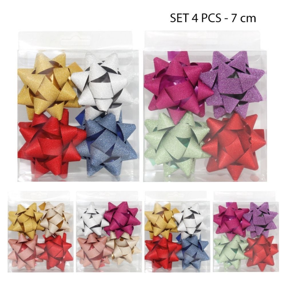 MOÑOS PARA REGALO CON ESCARCHA Set de 4pcs - 7cm