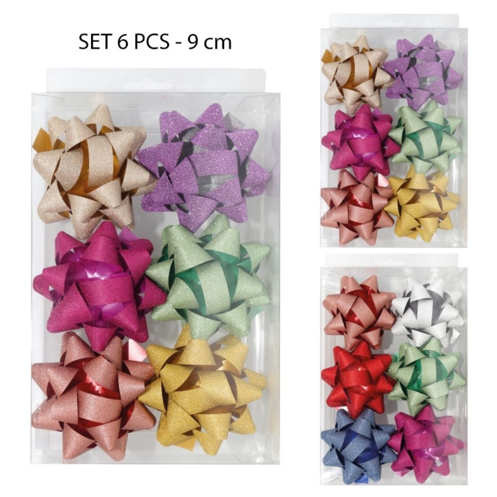MOÑOS PARA REGALO CON ESCARCHA Set de 6pcs -9cm