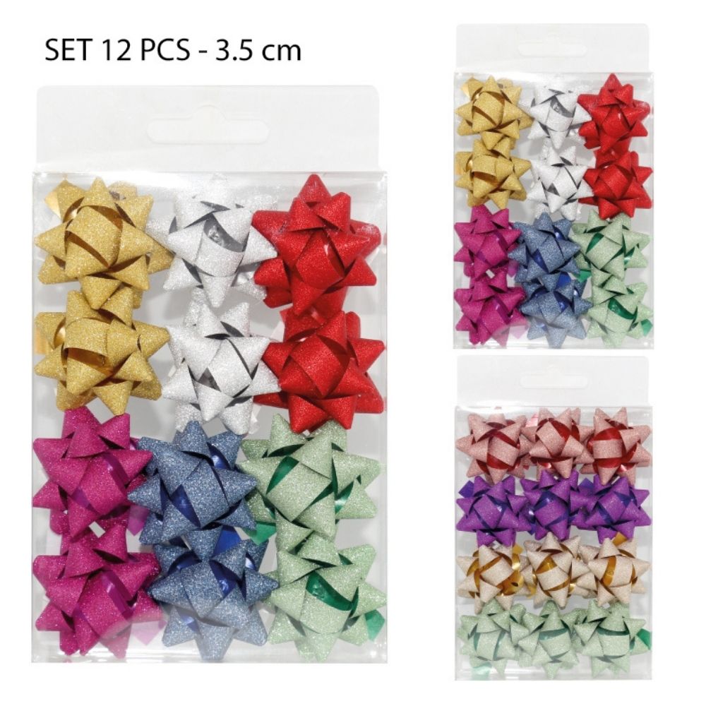 MOÑOS PARA REGALO CON ESCARCHA Set de 12pcs -3.5cm