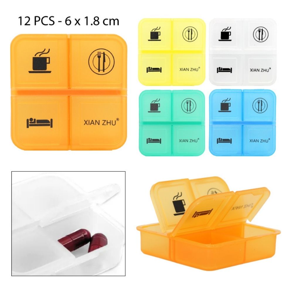 PASTILLERO CUADRADO DE 4 COMPARTIMIENTOS