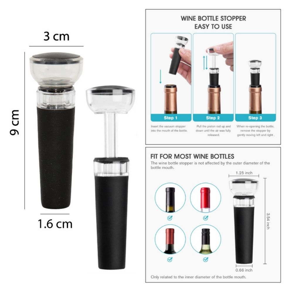 TAPÓN DE VACÍO PARA VINOS 9X3X1.6CM