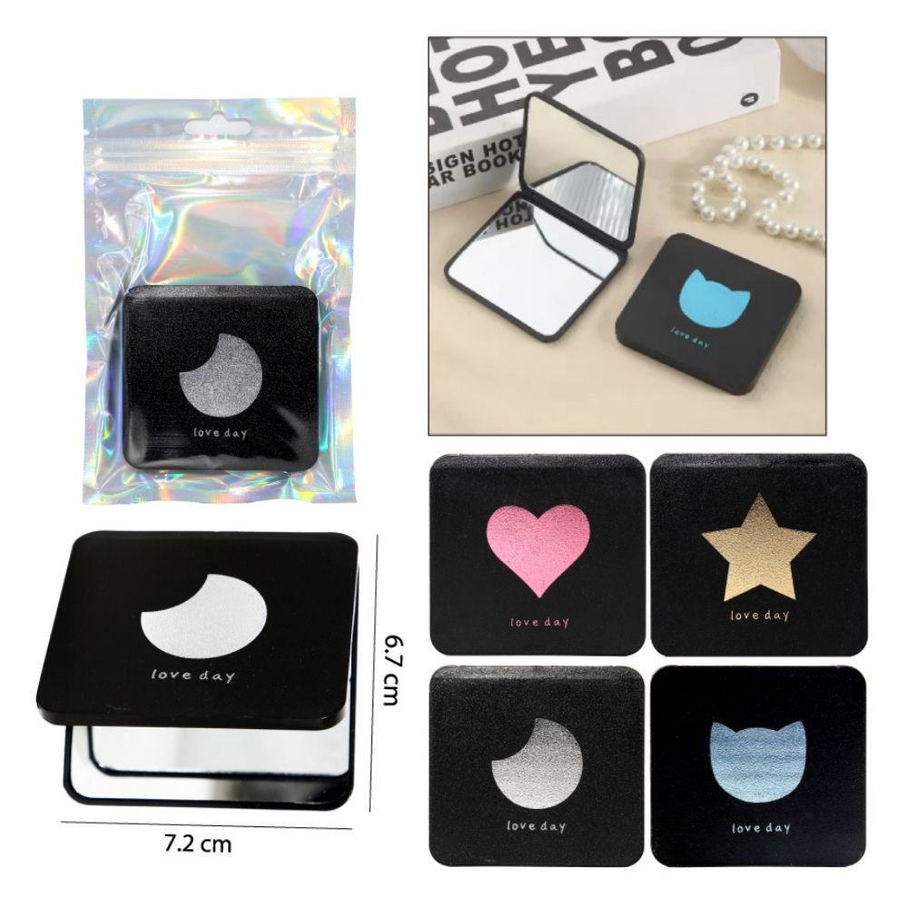 ESPEJO DE BOLSILLO CUADRADO “LOVE DAY 7.2X6.7CM