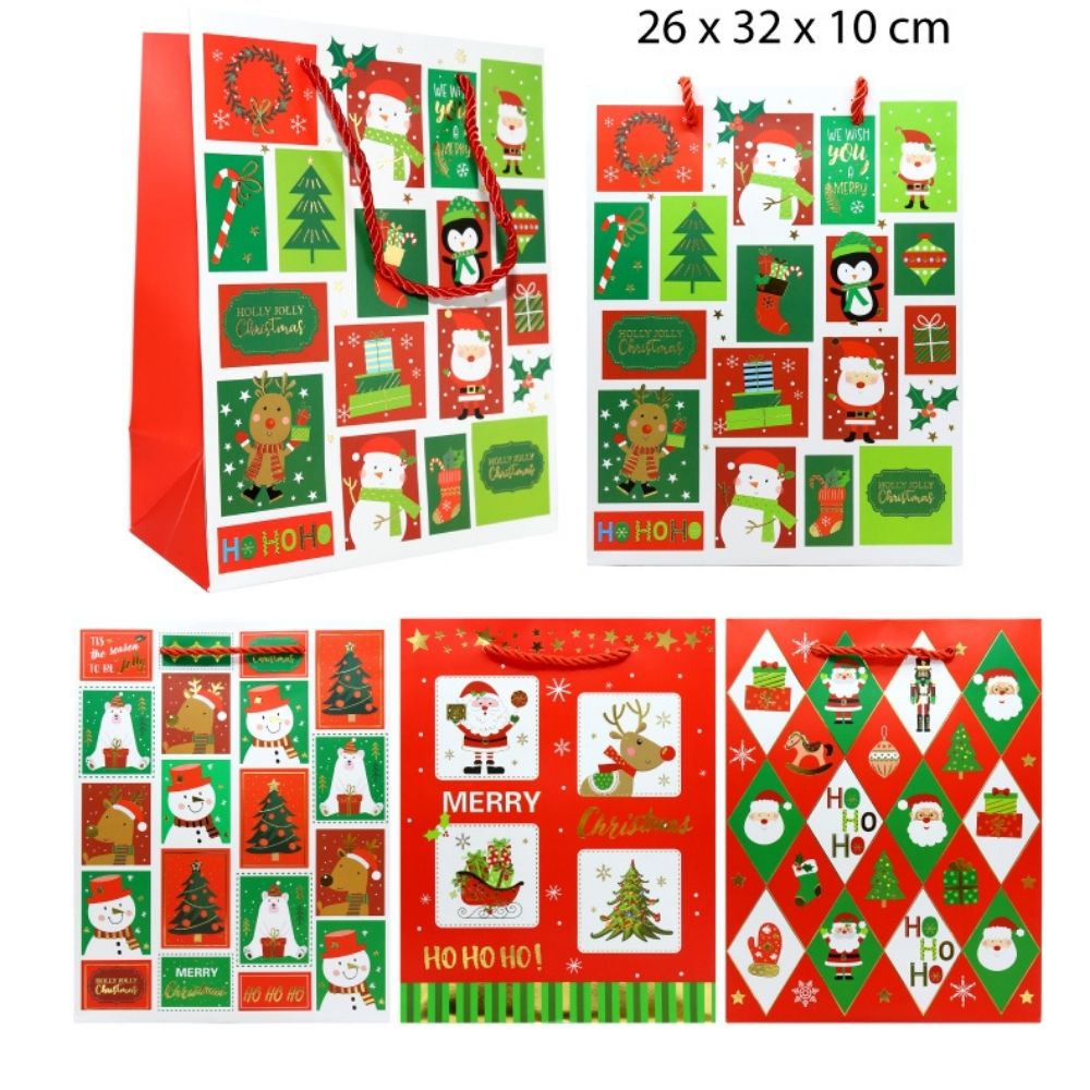 BOLSA DE REGALO DISEÑO NAVIDEÑO 26X32X10CM