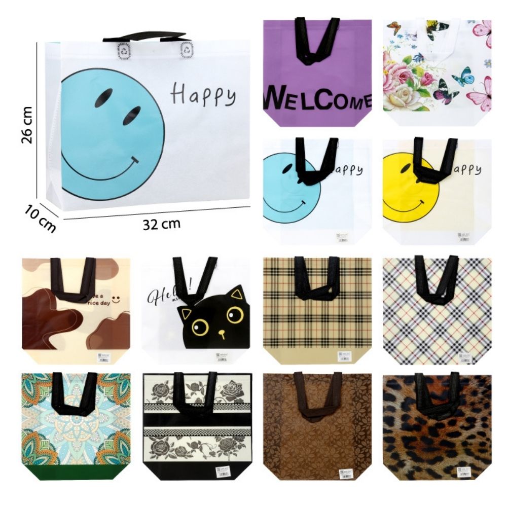 BOLSA CON ASAS DISEÑOS SURTIDOS 26X10X32CM