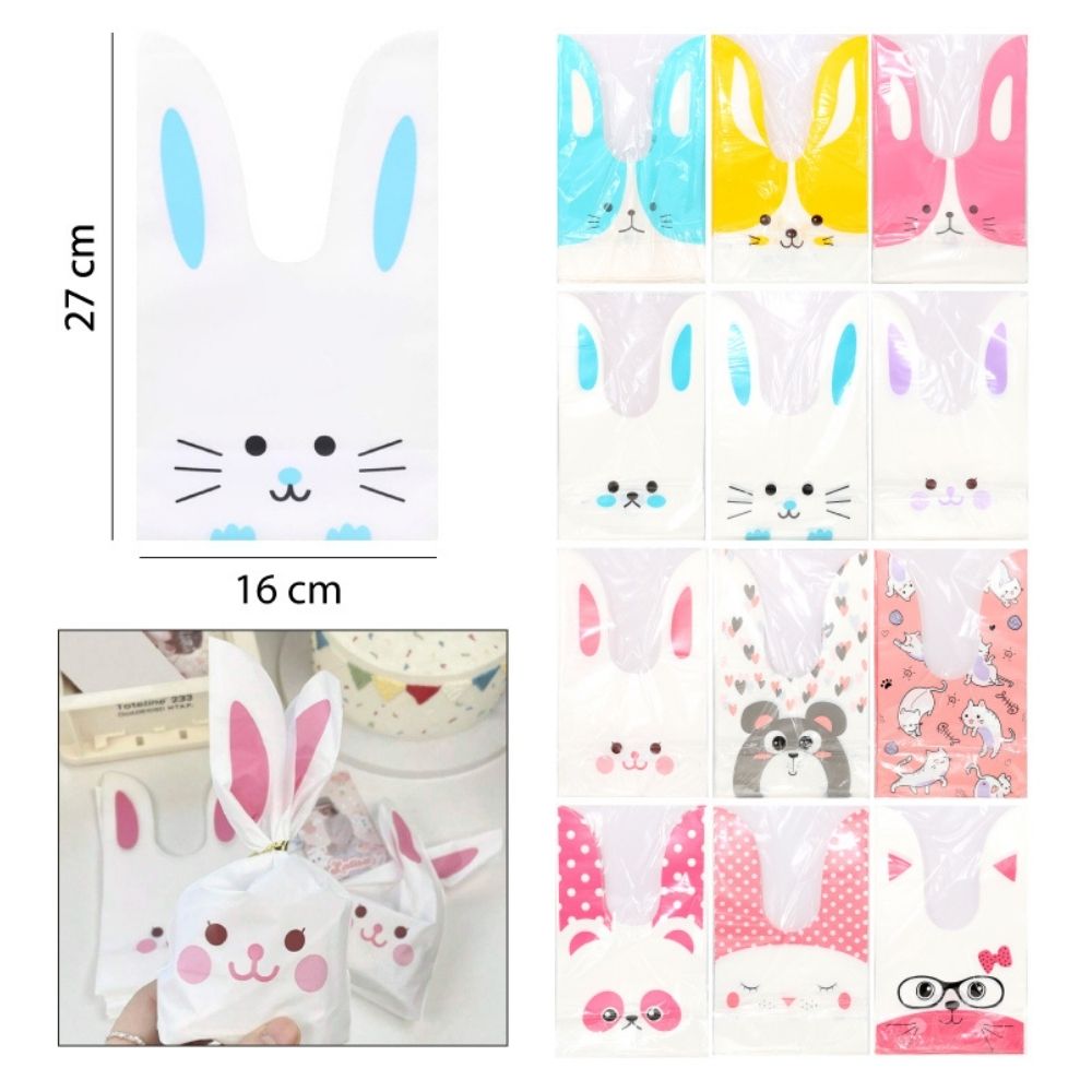 BOLSAS PARA DULCES DISEÑO DE CONEJO 27X16CM