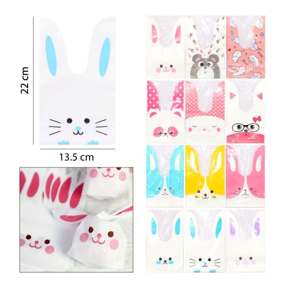 BOLSAS PARA DULCES DISEÑO DE CONEJO 22X13.5CM