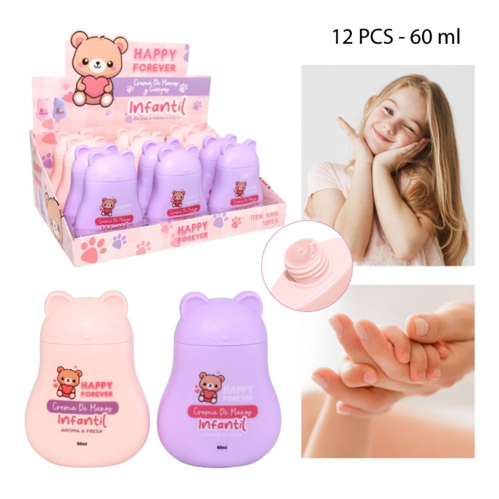 CREMA HIDRATANTE DE MANOS INFANTIL, COCO Y FRESA 60ML
