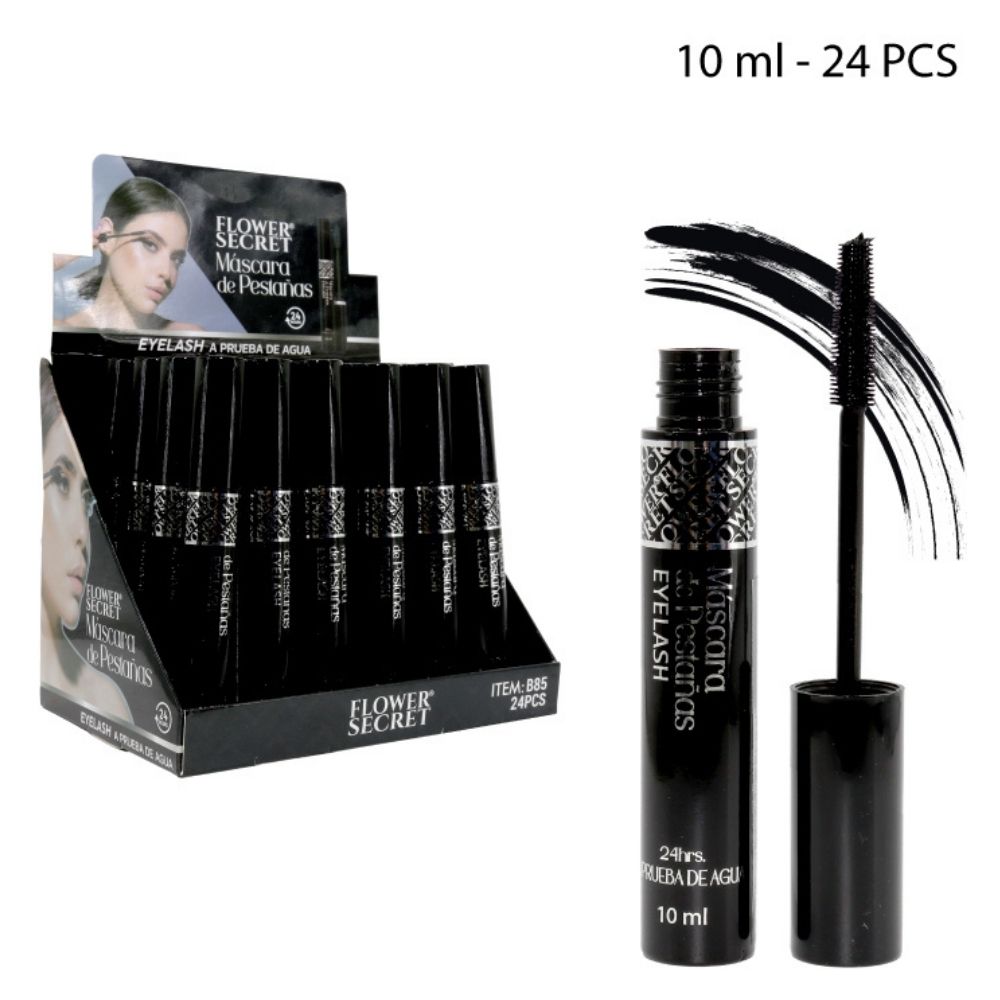 MASCARA DE PESTAÑAS WATERPROOF 24HRS, NEGRO 10ML