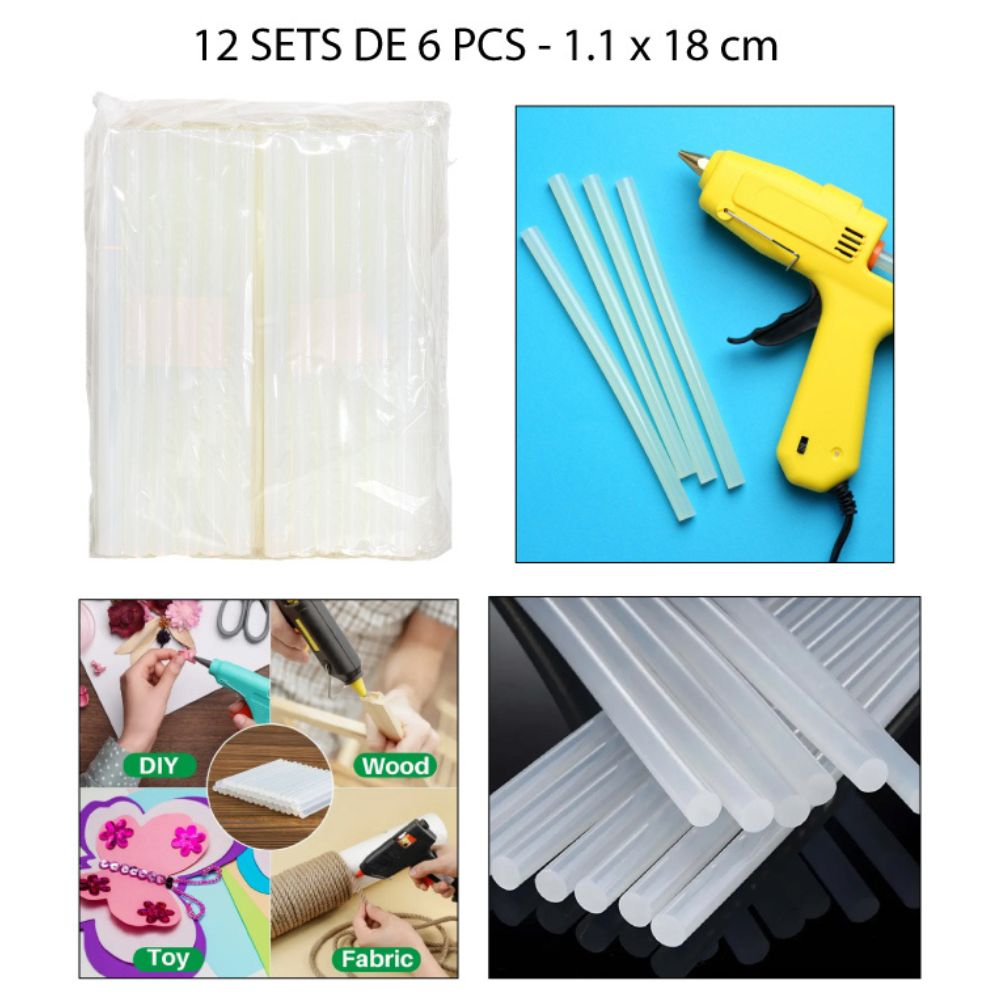 BARRAS DE SILICONA 1.1X18CM - 6PCS