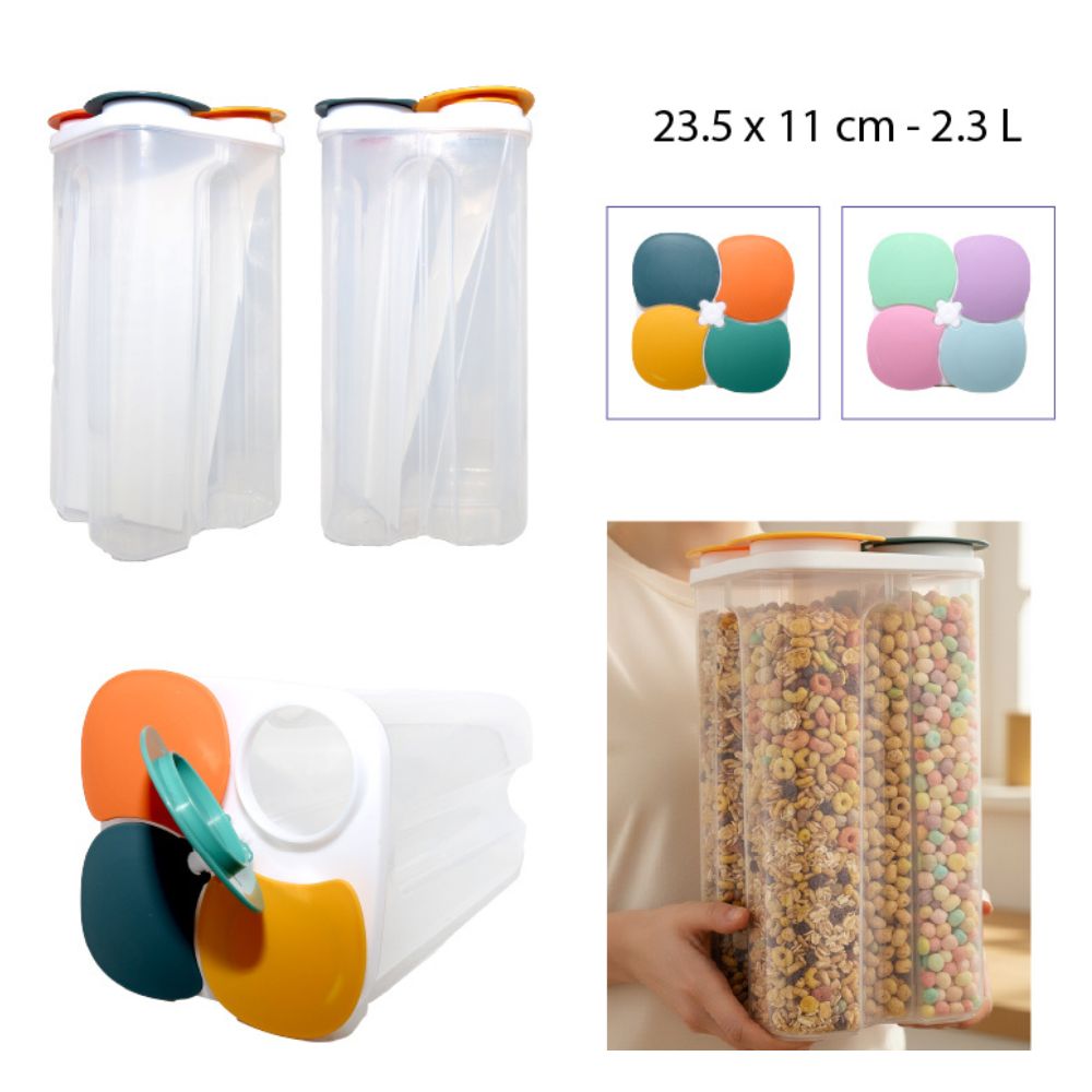 RECIPIENTE DE ALMACENAMIENTO SELLADO CON TAPA 2.3L - 23.5X11CM