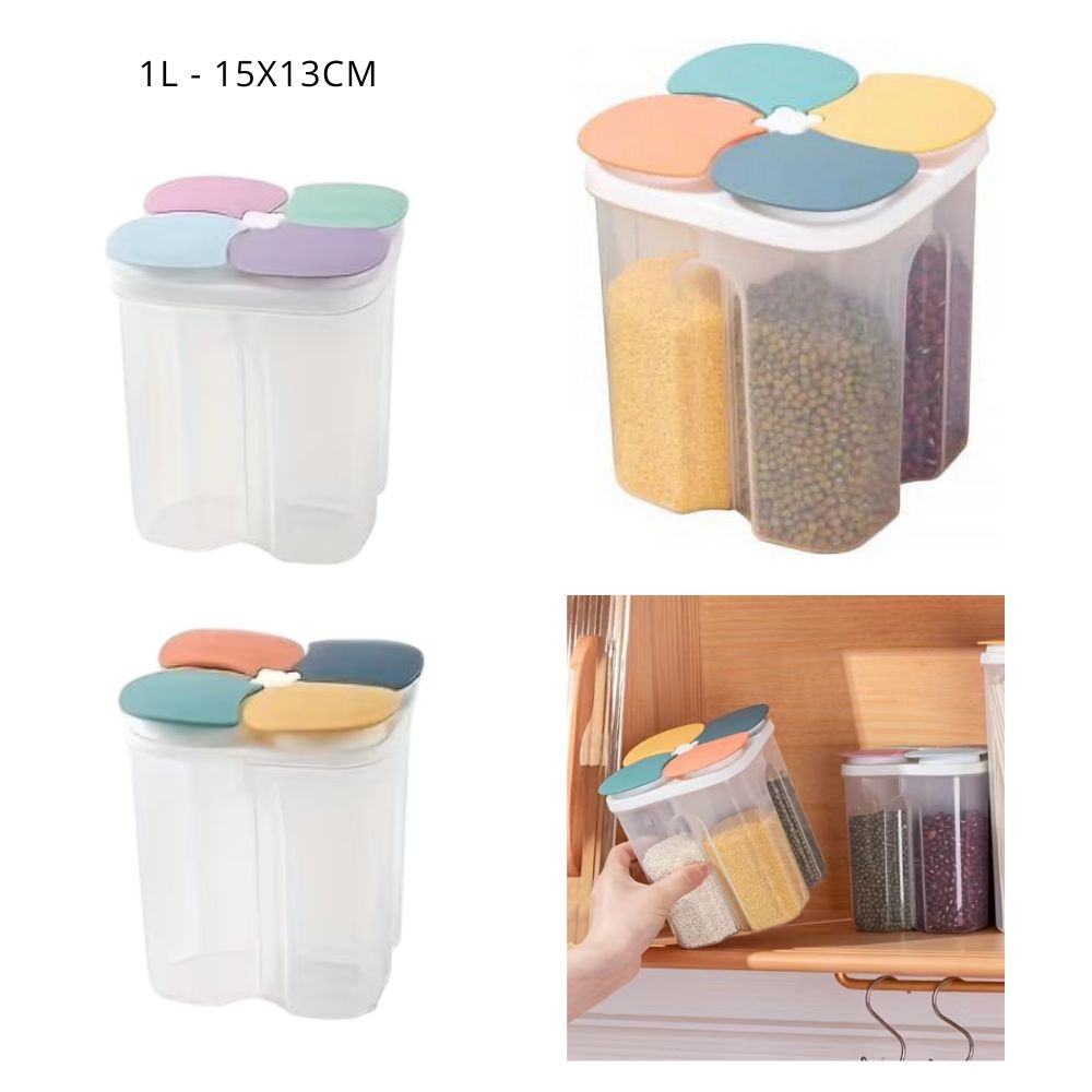 RECIPIENTE DE ALMACENAMIENTO SELLADO CON TAPA 1L - 15X13CM