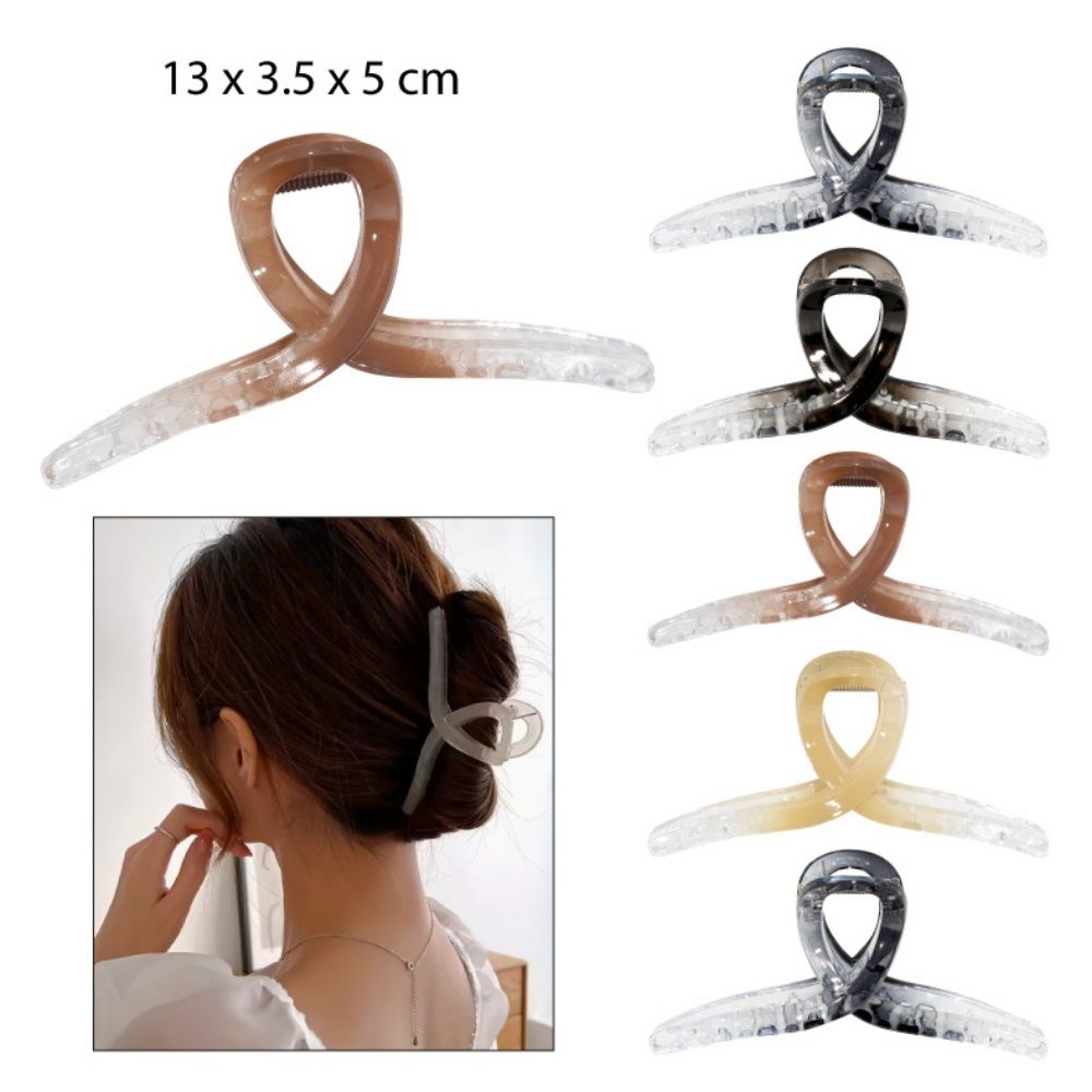 GANCHO PARA EL CABELLO DISEÑO CURVO DEGRADADO 13X3.5X5CM