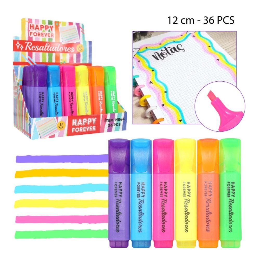 RESALTADORES FLUORESCENTES 36PCS - 12CM