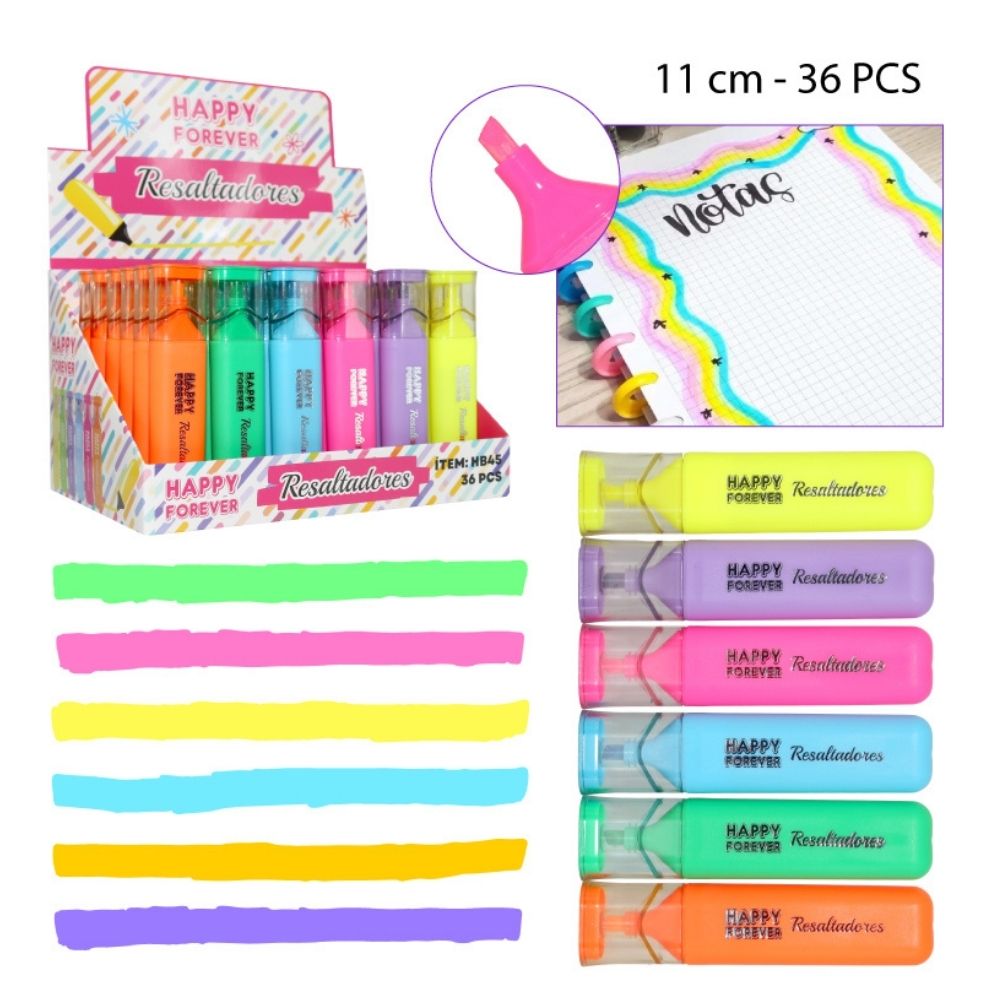 RESALTADORES FLUORESCENTES 36PCS - 11CM