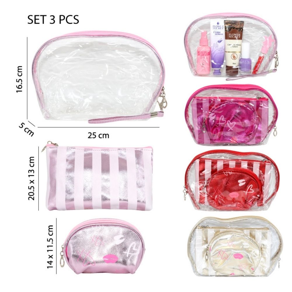 COSMETIQUEROS TRANSPARENTE set de 3