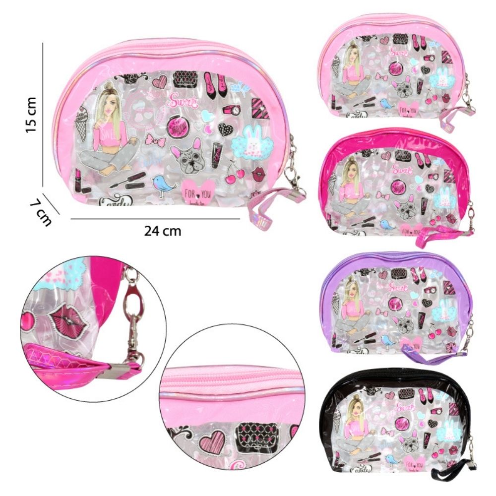 COSMETIQUERO TRANSPARENTE “girl” set de 3